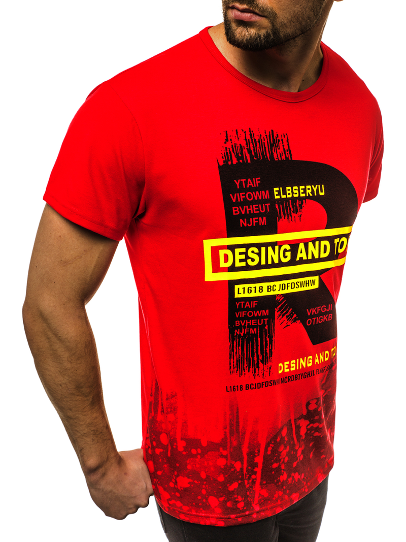 Футболка чоловіча Червона OZONEE JS/KS1945