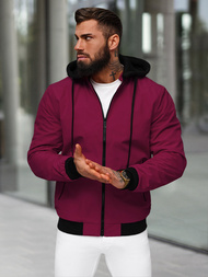 Kurtka męska bomberka bordowa OZONEE JS/62M9502/06