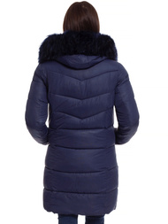 Kurtka zimowa damska parka z futerkiem granatowa OZONEE O/SW028/2