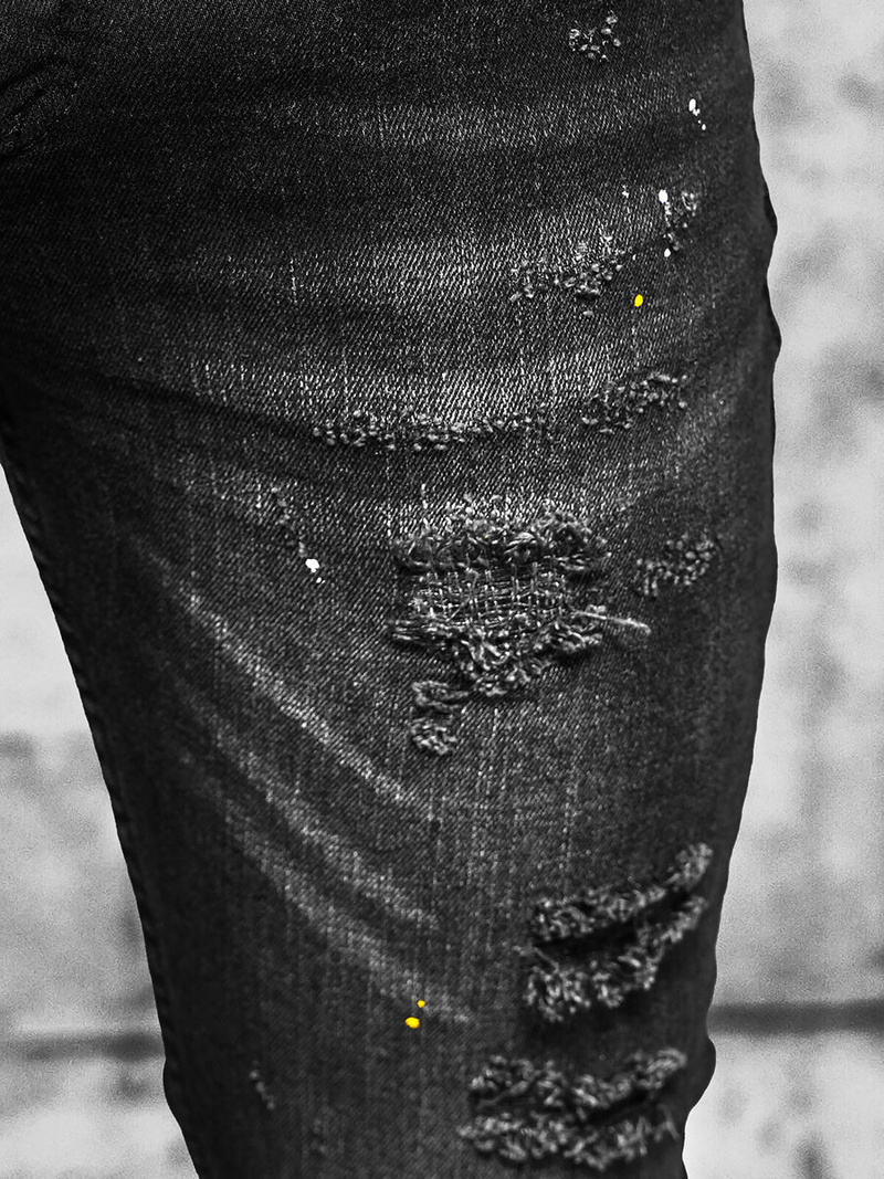 Spodnie jeansowe męskie czarne OZONEE O/MB465