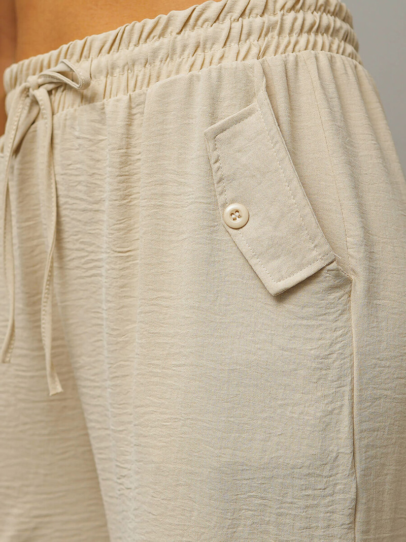 Spodnie damskie joggery beżowe OZONEE O/XYS3238