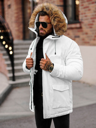 Kurtka zimowa męska z futerkiem biała OZONEE JS/5M779/281Z