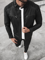 Kurtka skórzana męska czarna OZONEE YD/BF5920107Z