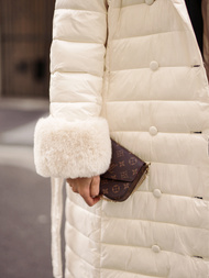 Płaszcz zimowy damski beżowy OZONEE JS/5M3160/254/BZ