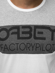 T-Shirt męski z nadrukiem biały OZONEE O/1179Z