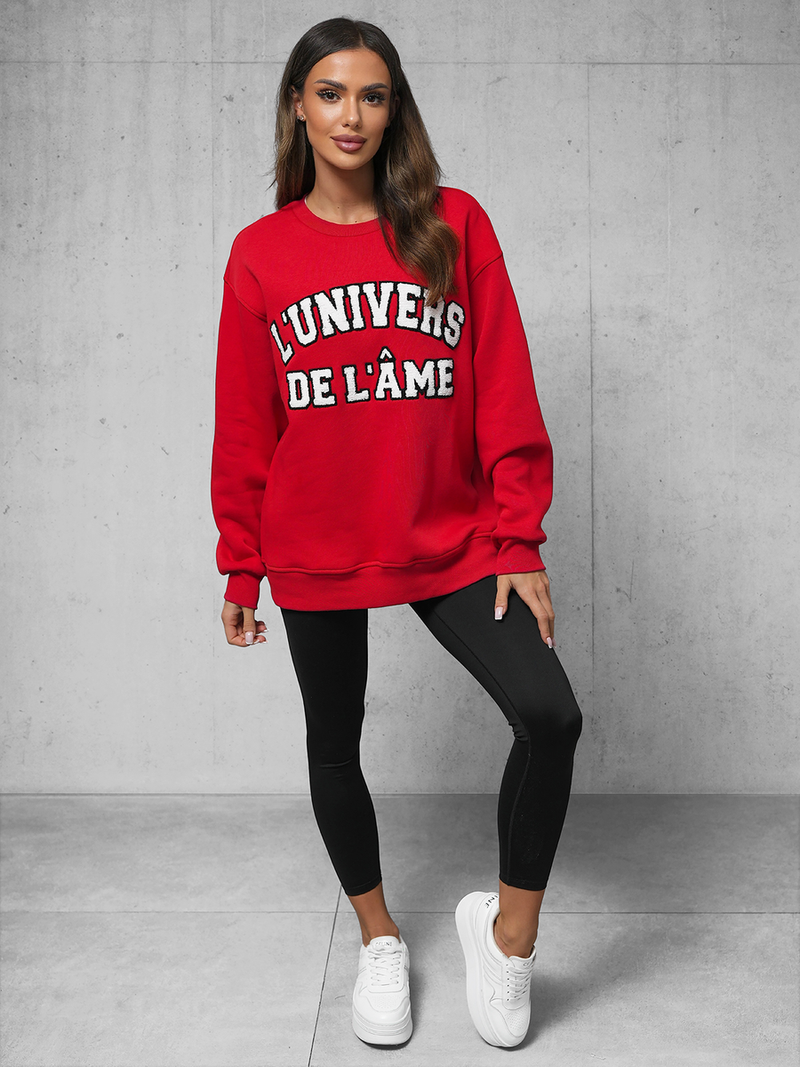 Bluza oversize czerwona OZONEE O/SWE23055