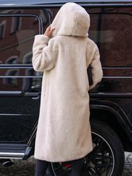 Жіноча хутряна зимова куртка Бежева OZONEE JS/11Z8250