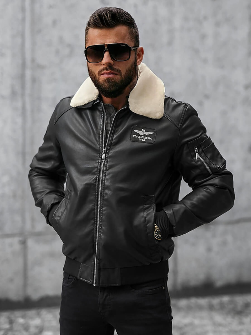 Kurtka męska pilotka czarna O/4811Z