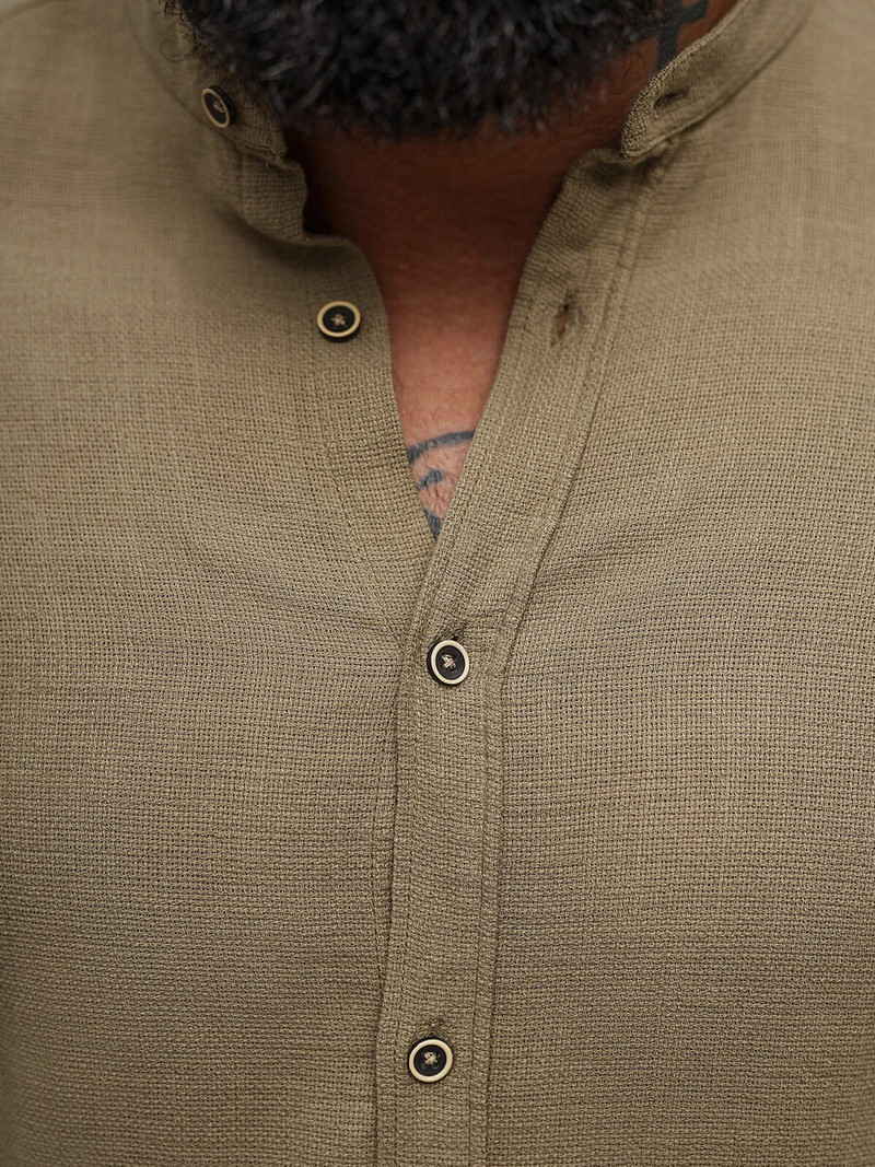 Koszula męska ciemno-beżowa OZONEE O/V112