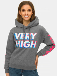 Bluza z kapturem damska grafitowa OZONEE JS/B26012