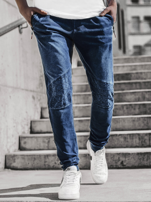 Spodnie męskie jogger niebieskie OZONEE JS/KK1106