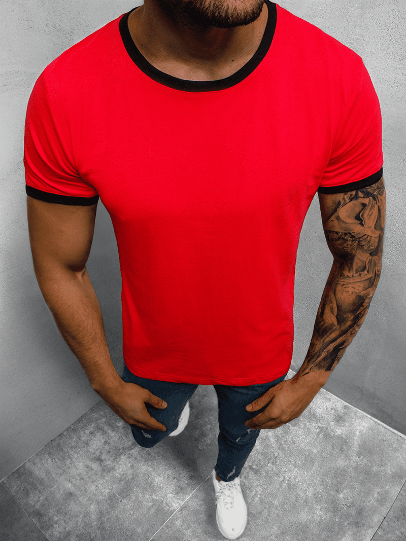 T-Shirt męski czerwony OZONEE O/1177Z