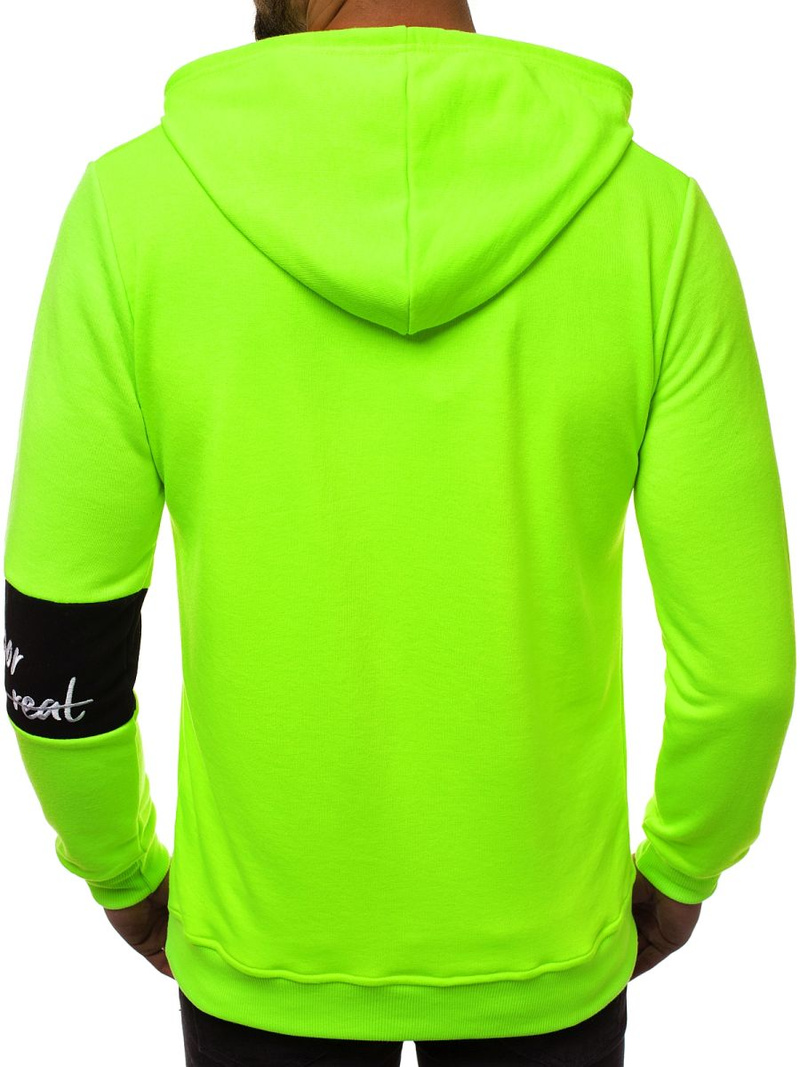 Bluza z kapturem męska zielona-neon OZONEE MACH/3105Z