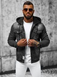 Kurtka męska jeansowa czarna OZONEE NB/MJ530N