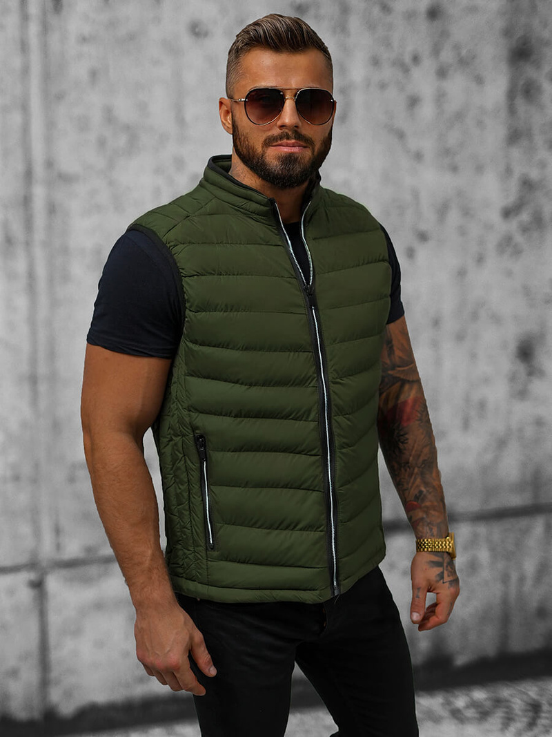 Kamizelka męska pikowana khaki OZONEE N/7133Z