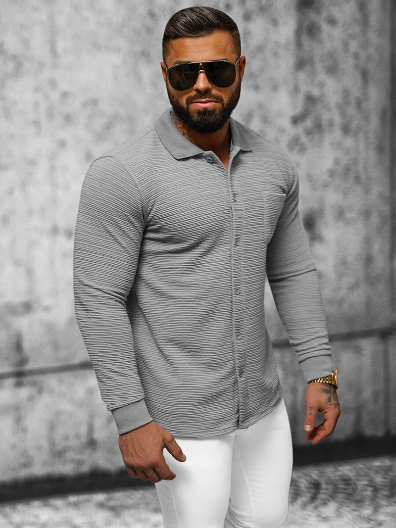 Толстовка чоловіча сірий OZONEE O/TB2262