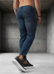 Spodnie jeansowe męskie slim fit ciemno-niebieskie OZONEE O/JK2895A