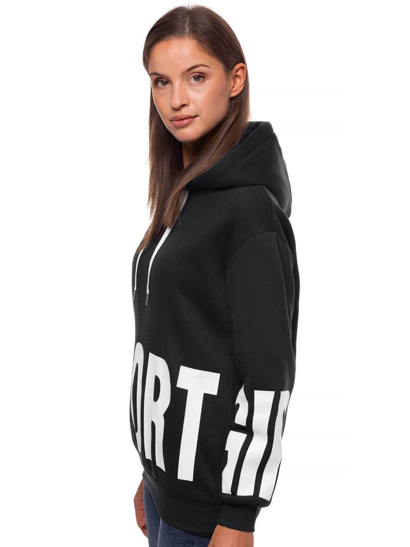 Bluza z kapturem damska czarna OZONEE JS/B26034