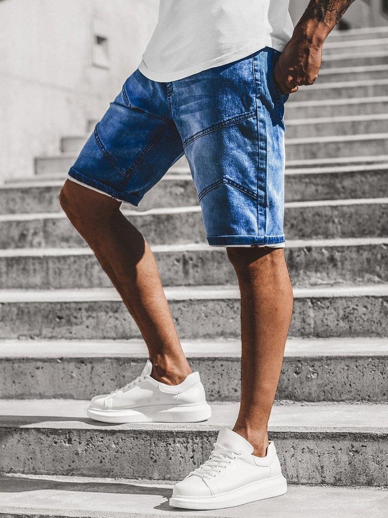 Spodenki męskie jeansowe niebieskie OZONEE RF/HY331