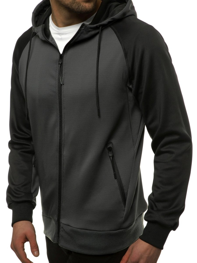 Bluza męska rozpinana grafitowa OZONEE JS/88006