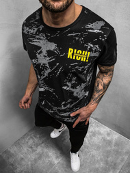 T-Shirt męski czarny OZONEE JS/KS1976Z