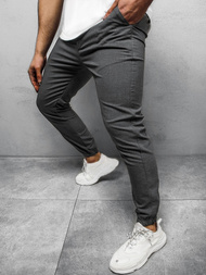 Spodnie męskie chino jogger materiałowe ciemno-szare OZONEE DJ/5539