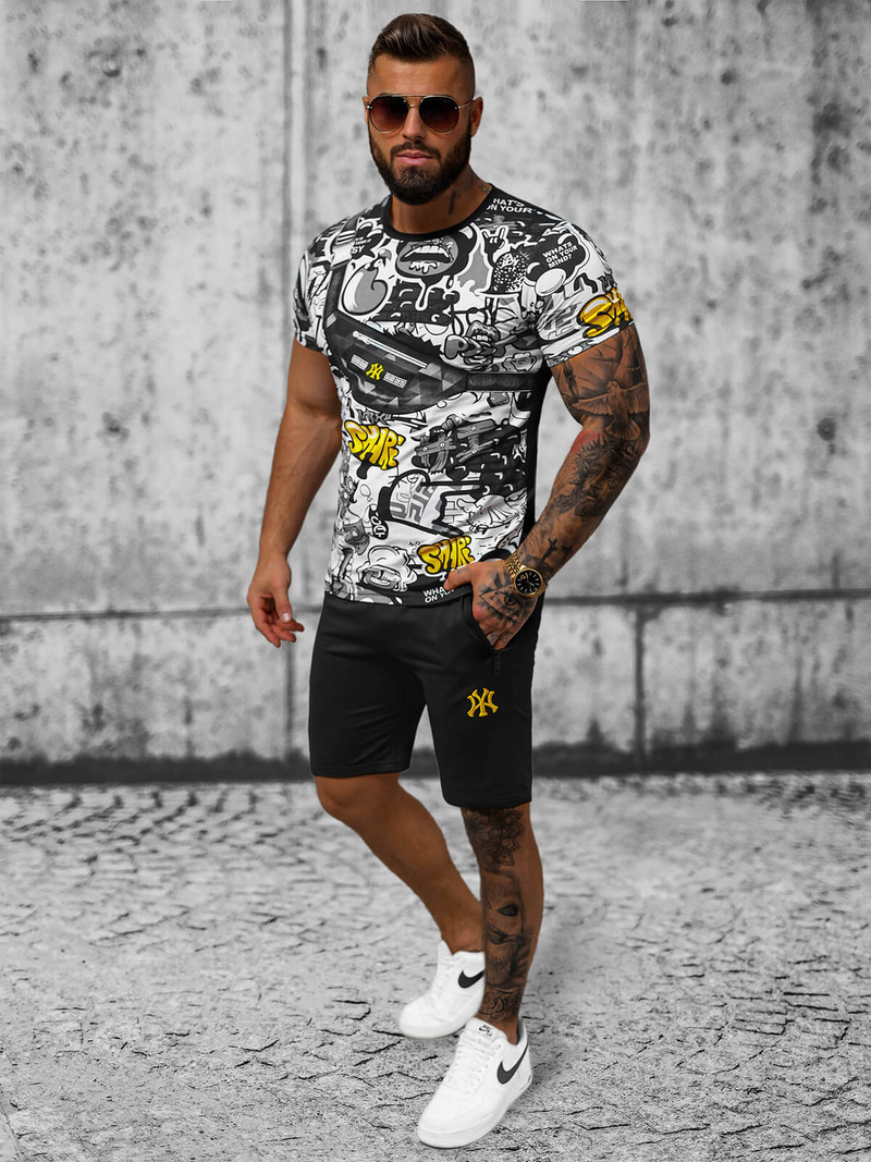 Чоловічий спортивний комплект Чорно-Жовтий OZONEE O/HM789Z