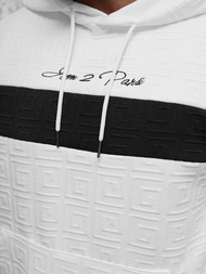 Bluza z kapturem męska biała OZONEE JS/3B571