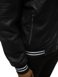 Kurtka skórzana męska czarna OZONEE JB/JP1133