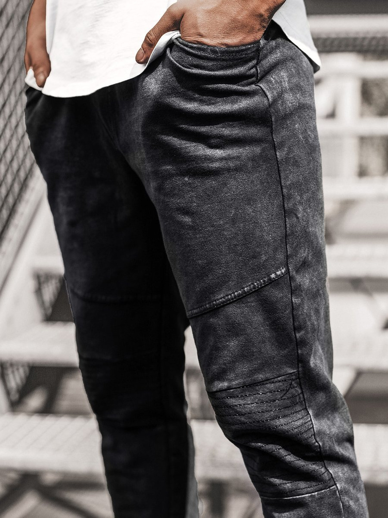 Spodnie męskie jogger czarne OZONEE JS/KK1022