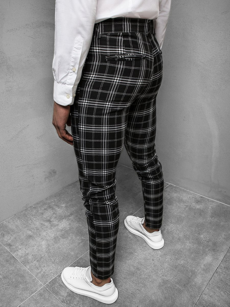 Spodnie męskie chino materiałowe czarne OZONEE DJ/5507