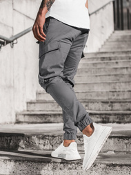 Spodnie męskie chino joggery szare OZONEE G/2788