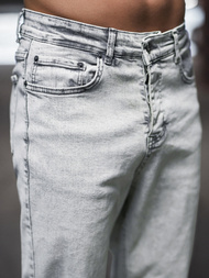 Spodnie jeansowe joggery męskie szare OZONEE DP/780Z