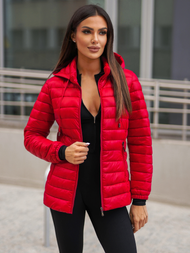 Kurtka damska pikowana czerwona OZONEE JS/16M9102/270