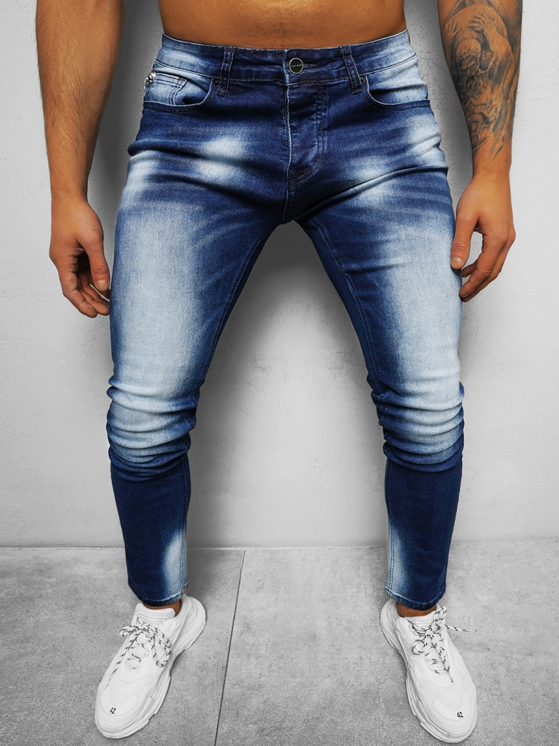 Spodnie jeansowe męskie ciemnoniebieskie OZONEE NB/MP0019BS