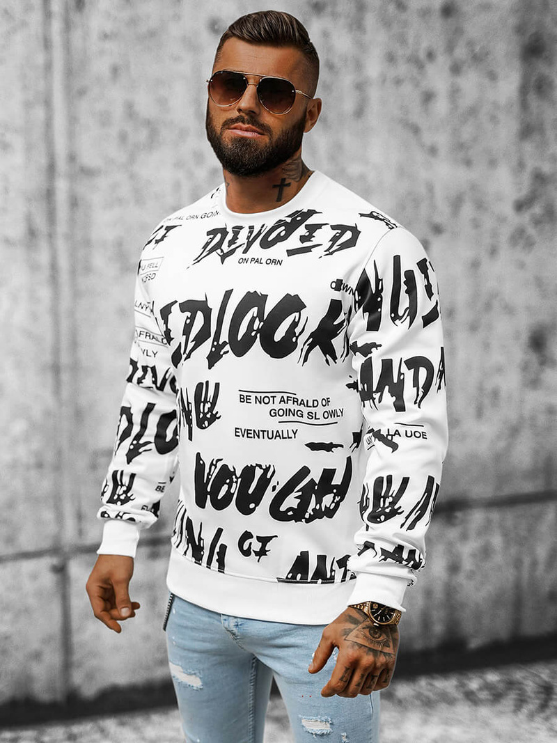 Bluza męska biała OZONEE JS/8B1107/1