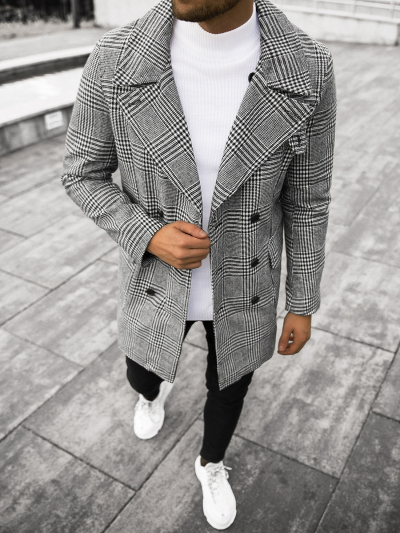 Пальто чоловіче Чорно-Бiлий OZONEE JS/JP1192