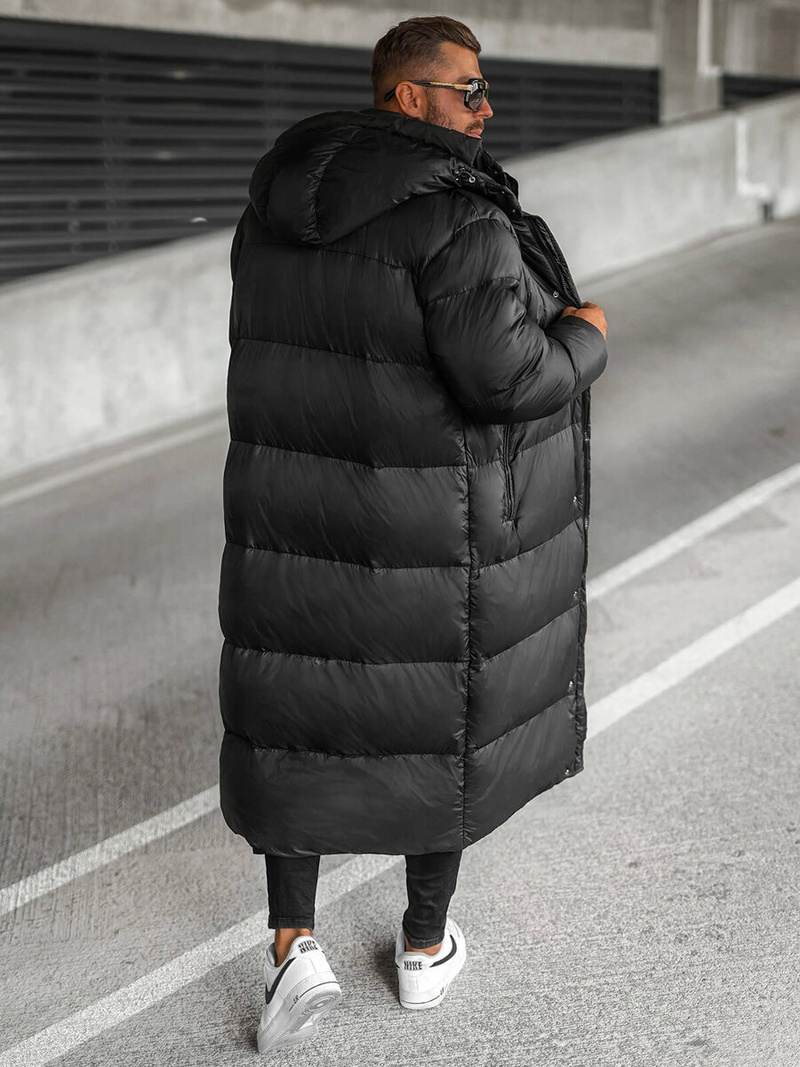 Kurtka zimowa męska długa czarna OZONEE O/M3202Z