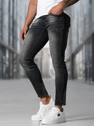 Spodnie jeansowe męskie slim fit czarne OZONEE NB/MP0063/1NZ