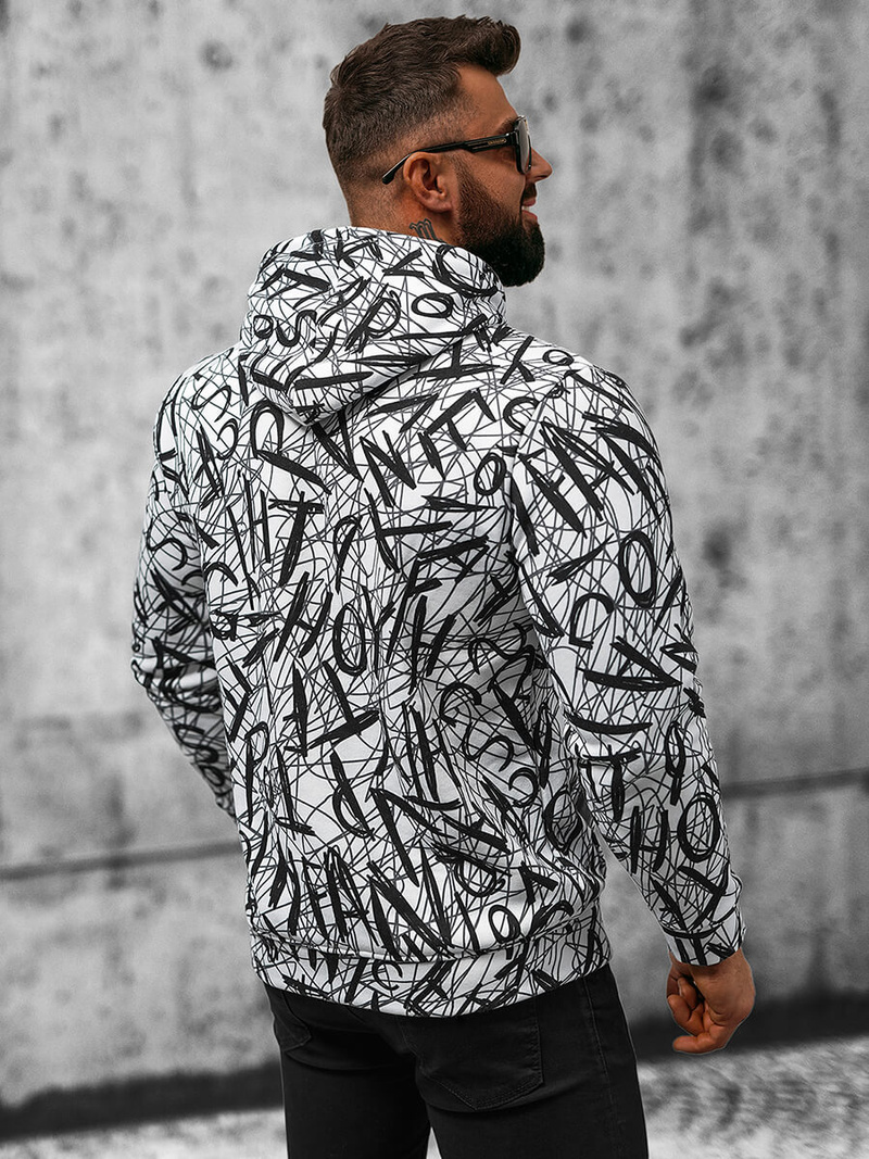 Толстовка Чоловіча Бiло-Чорна OZONEE O/3503BZZ