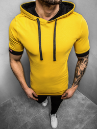 T-Shirt z kapturem męski żółty OZONEE O/1273Z