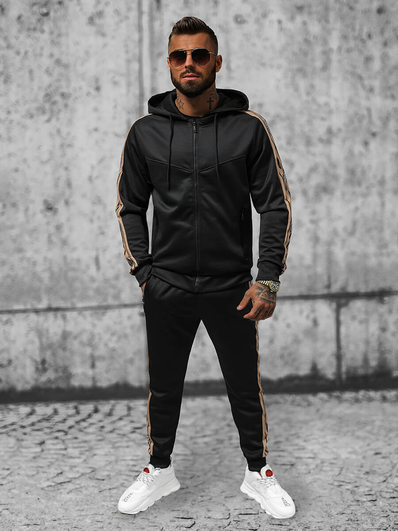 Komplet dresowy męski czarny OZONEE O/3A167