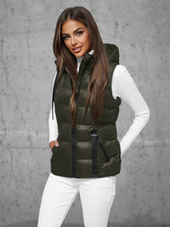 Стьобаний жіночий жилет Темно-Зелена OZONEE JS/5M3133/136