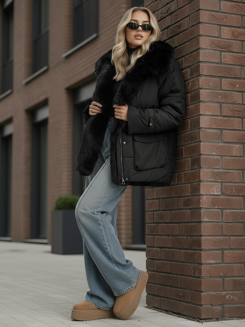 Куртка жіноча чорна OZONEE JS/16M9185/392