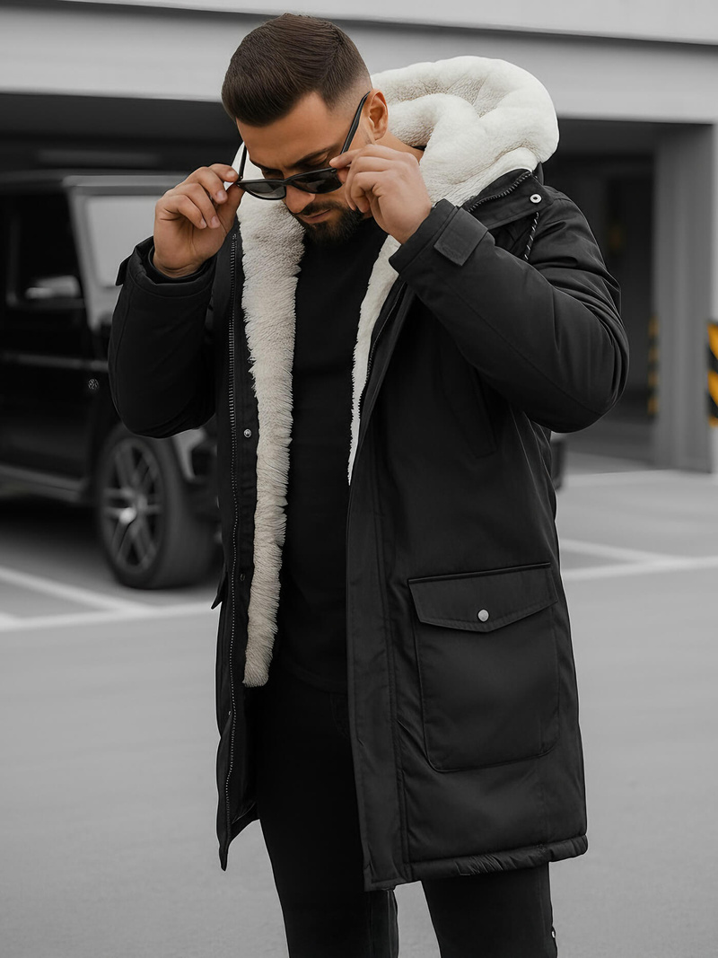 Kurtka zimowa męska czarna OZONEE JS/5M120/392Z