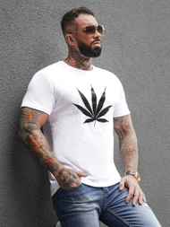 T-Shirt męski biały OZONEE O/BL2261Z