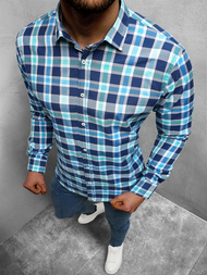 Koszula męska w kratę kolorowa OZONEE O/1122