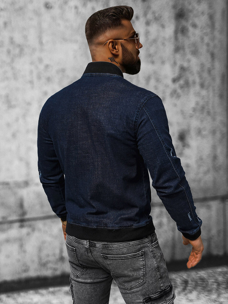 Kurtka męska jeansowa granatowa OZONEE NB/MJ509BZ