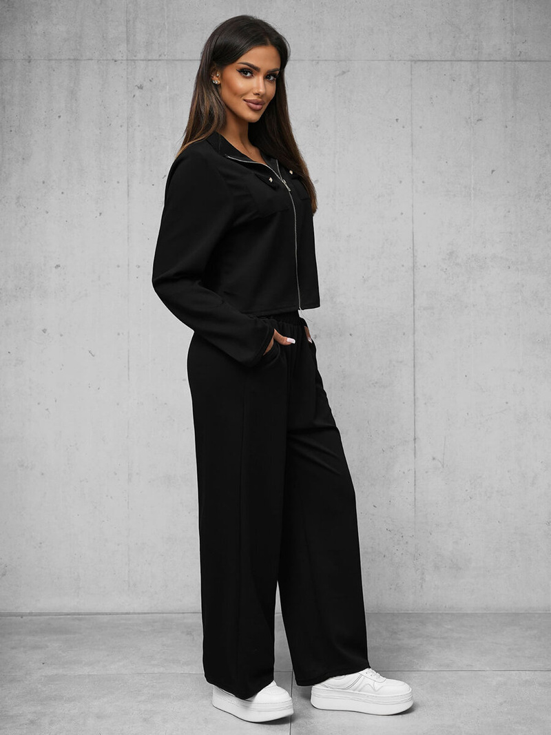 Komplet dresowy damski dwuczęściowy czarny OZONEE O/XYS3230