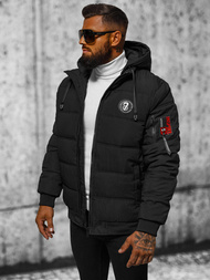 Kurtka zimowa męska pikowana czarna OZONEE JS/84M3030/392